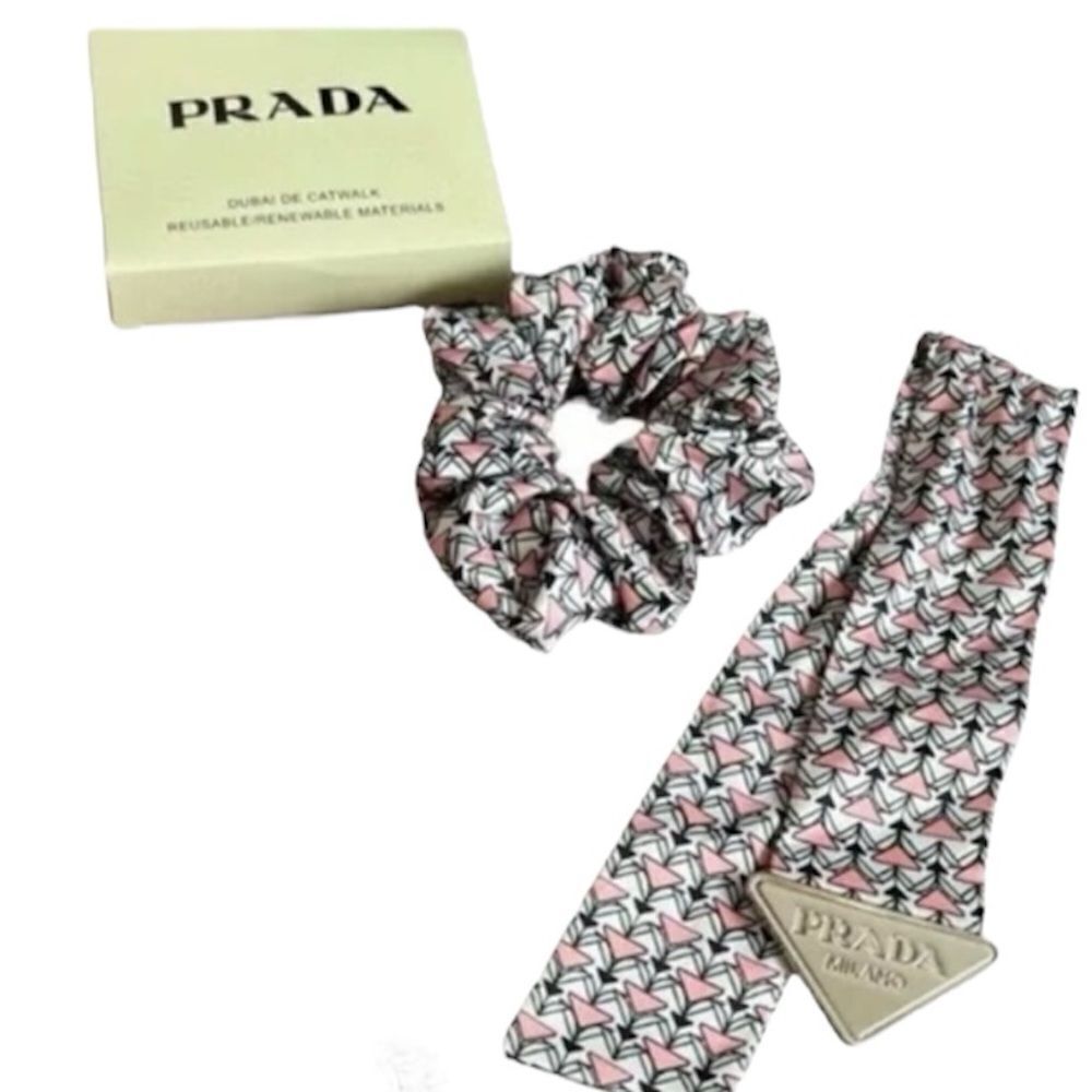 Prada NIB Dubai Catwalk Hair Scarf Scrunchie - Picture 4 of 4